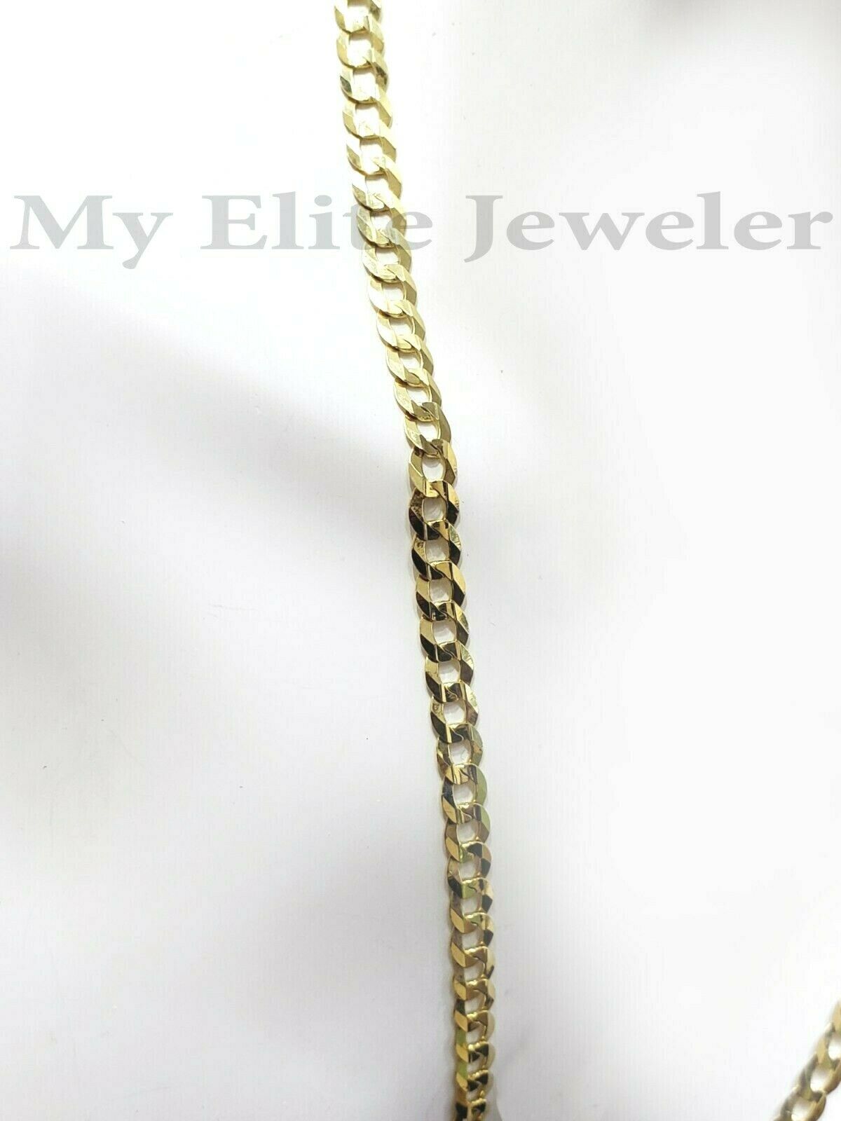 SOLID 14k Yellow Gold Ladies Chain Necklace 22 Inch Cuban Curb Link 3 MM Women