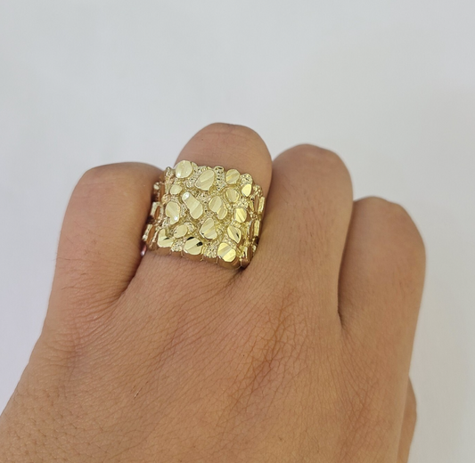 10k Nugget Ring Casual Band Yellow Gold Genuine Brand New
