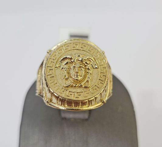 10k Medusa Head Ring Yellow Gold Men Real Genuine