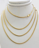 Real 18k Yellow Gold Miami Cuban Chain Necklace 2mm 18-24 Inches Men Women SOLID