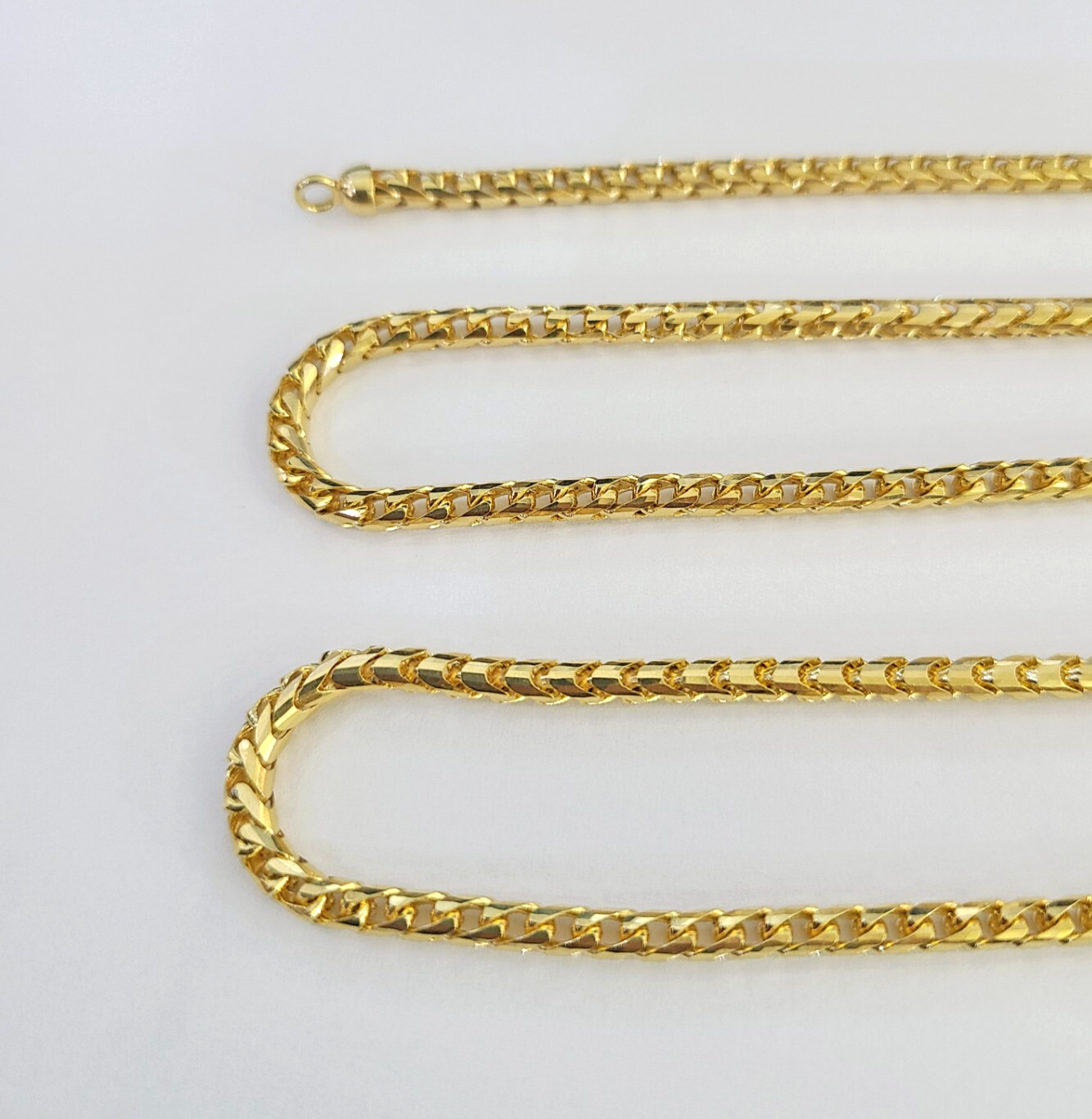 Real 18k Yellow Gold Franco Chain Necklace 24 Inch 3 mm SOLID 18kt Genuine
