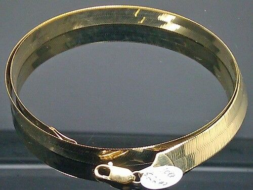 REAL 10k Solid Gold Herringbone Chain Necklace 10mm 18" inch 10kt Yellow Gold
