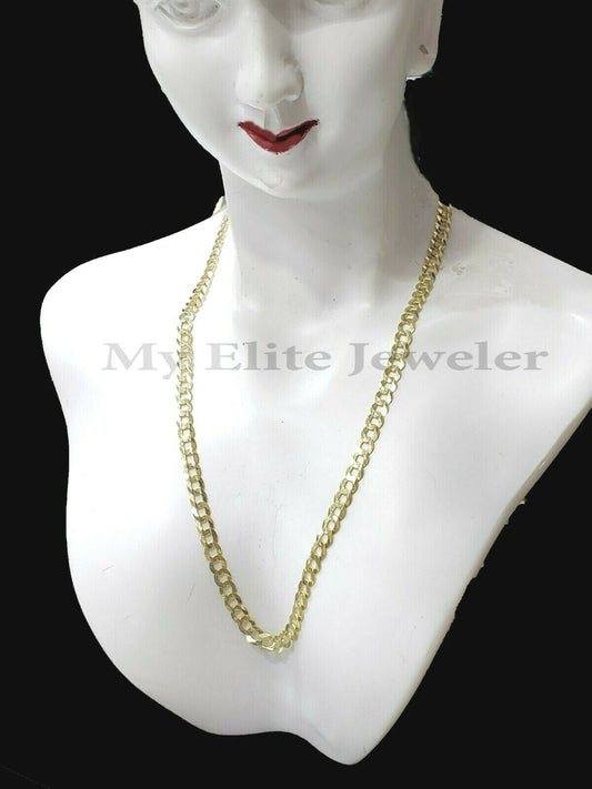 SOLID 14k Yellow Gold Ladies Chain Necklace 22 Inch Cuban Curb Link 3 MM Women