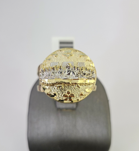 10k Yellow Gold Last Supper Ring Casual Band Genuine Brand New
