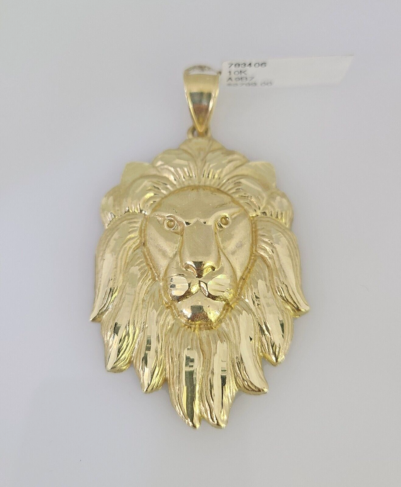 10k Lion Charm Pendant Charm Men's REAL 10Kt Lion Head Yellow Gold