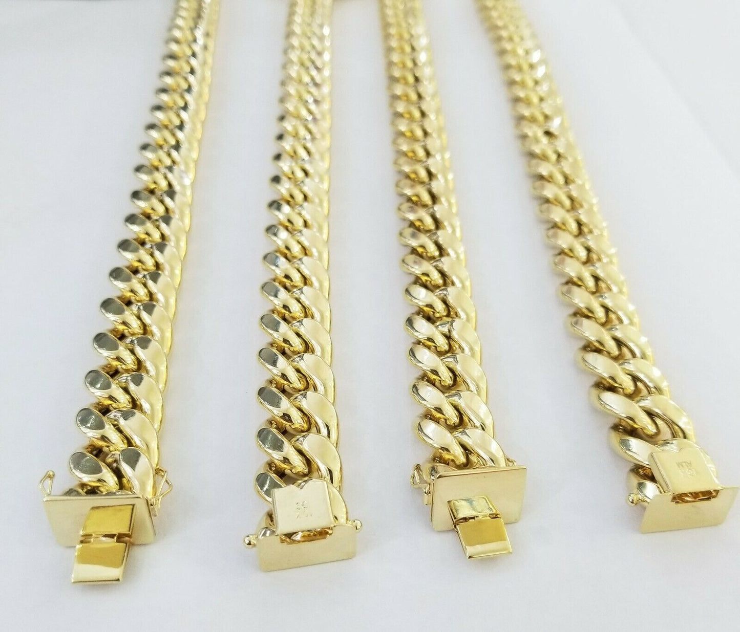 Real 10k Yellow Gold 26" Inch 15mm Miami Cuban chain Necklace Box Lock Men,10kt