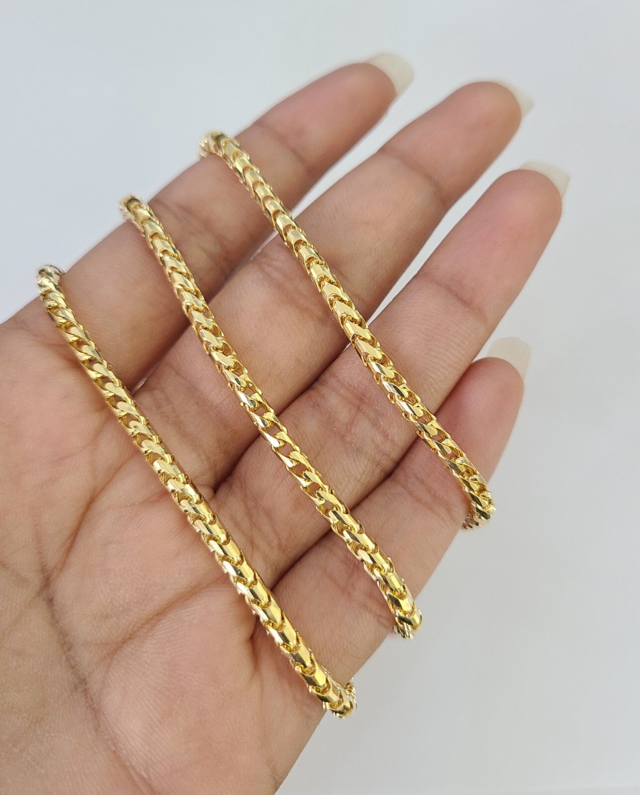 Real 18k Yellow Gold Franco Chain Necklace 24 Inch 3 mm SOLID 18kt Genuine