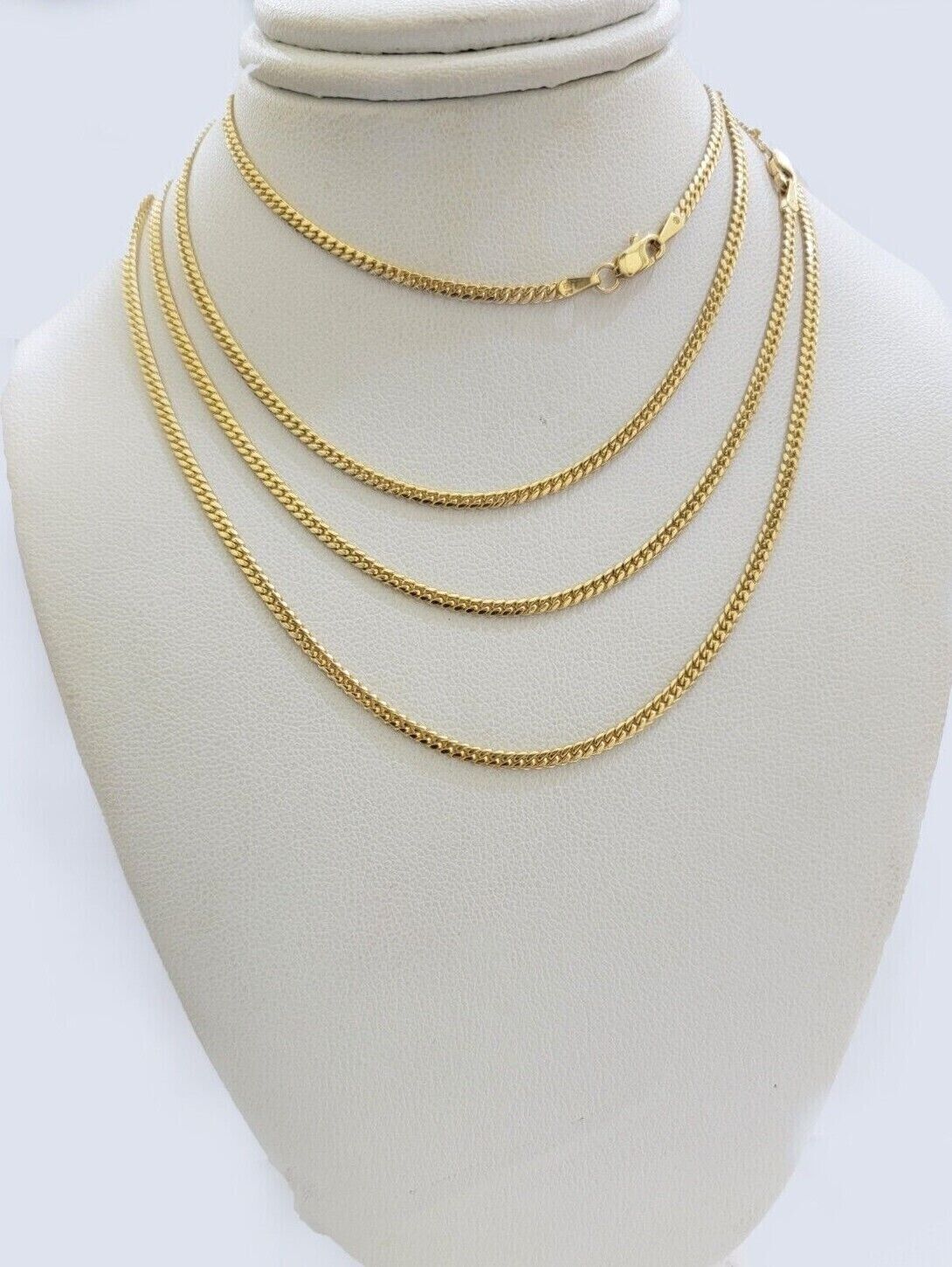 Real 18kt Yellow Gold Miami Cuban Chain Necklace 2mm 20 Inch Men Women SOLID 18k