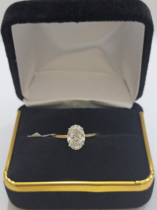 Ladies Diamond Ring 1.50CT Solitaire 14k Gold Engagement Wedding Ring labcreated