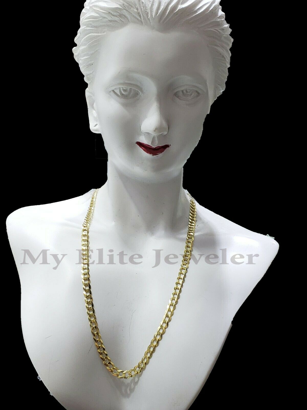 SOLID 14k Yellow Gold Ladies Chain Necklace 22 Inch Cuban Curb Link 3 MM Women