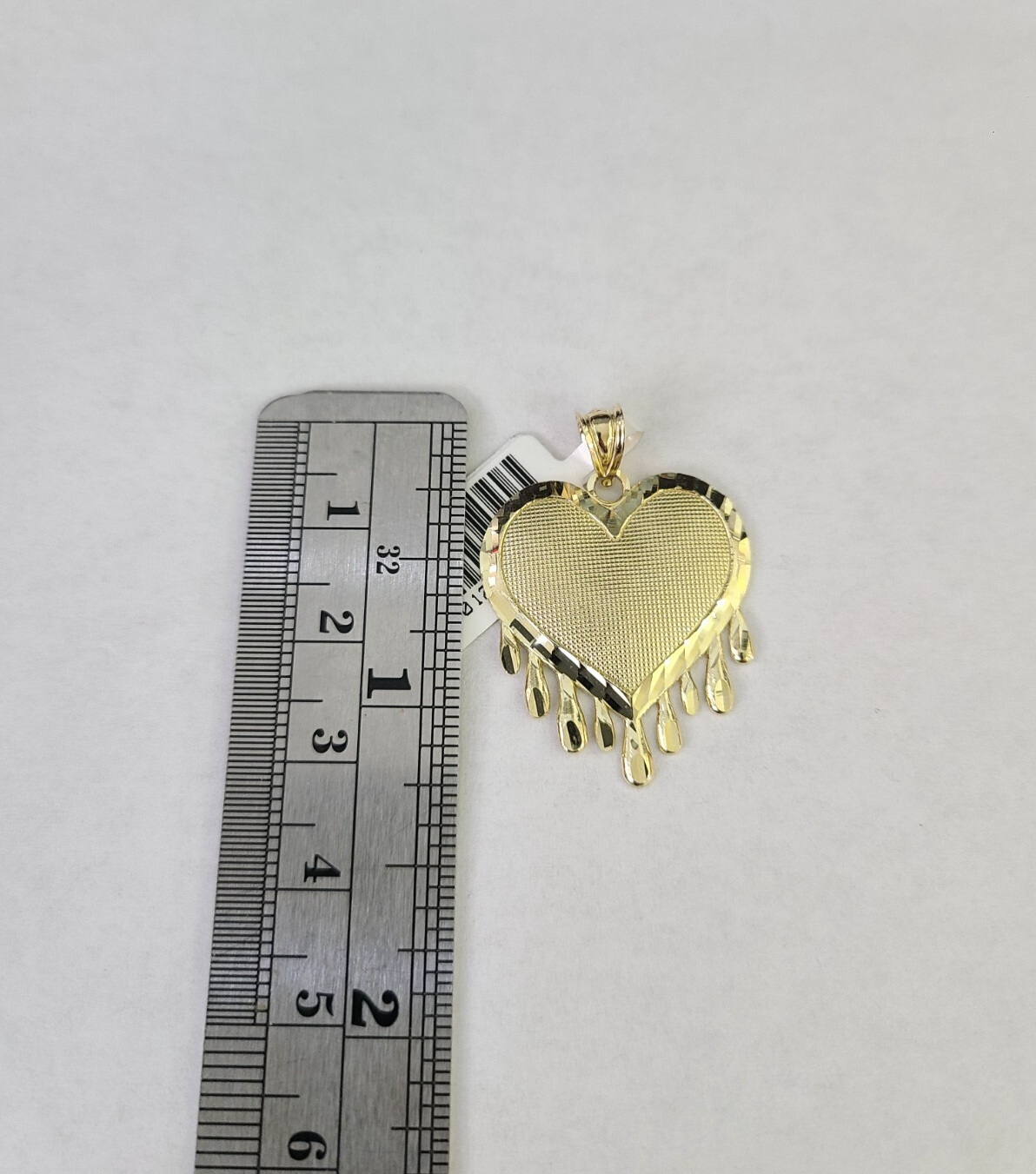 10k Gold dripping Heart Charm Pendant REAL 10kt Yellow Gold for ladies / women