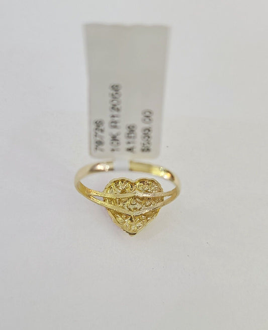 Ring 10k Nugget Heart Ring Yellow Gold REAL Genuine Ladies
