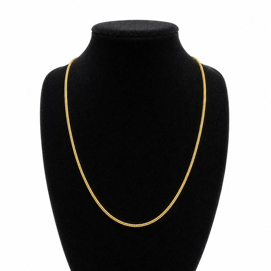 Genuine 18K Yellow Gold Franco Link Chain Choker Necklace 1mm 16 Inch Women