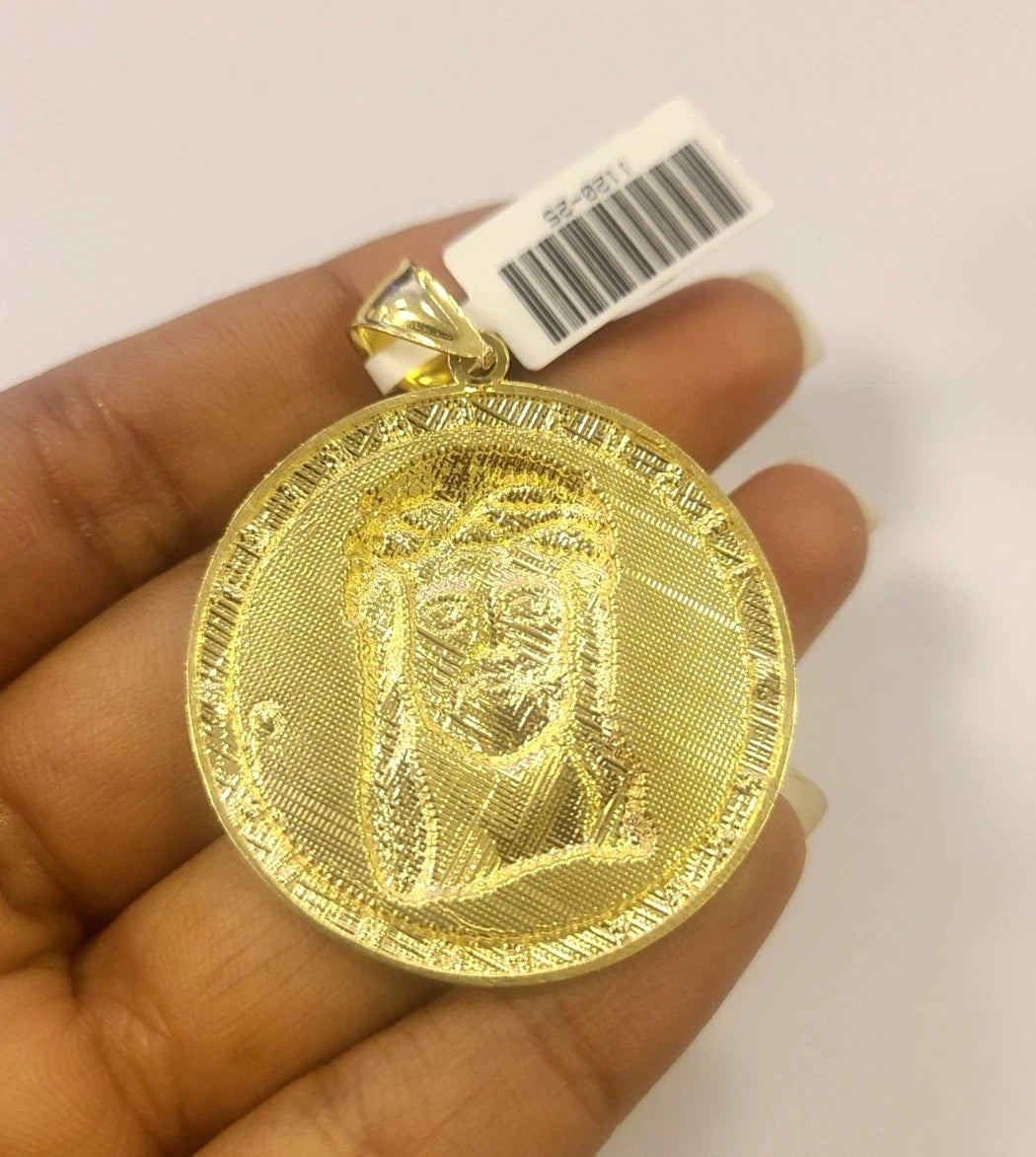 Real 10k Rope Chain Jesus Christ Charm Necklace Pendant Set 6mm 20"-28" Gold