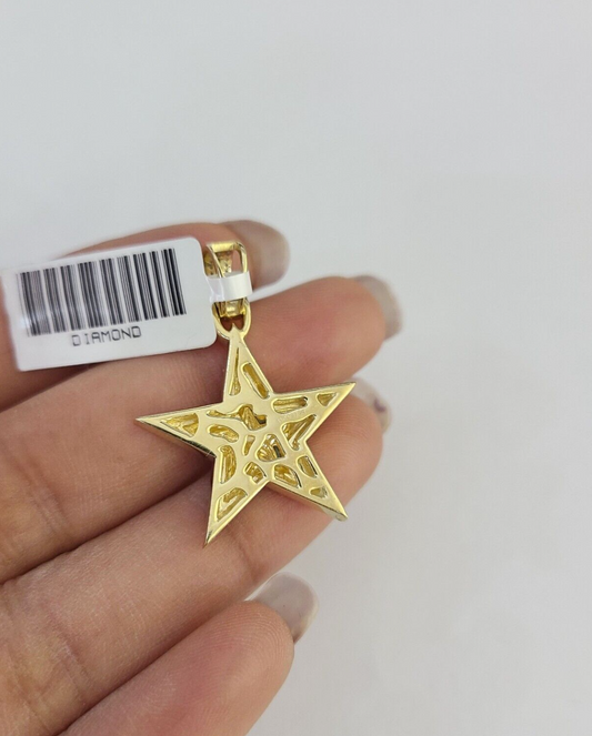 10k Yellow Gold Diamond Star King Charm Real 10Kt Pendant Natural Genuine
