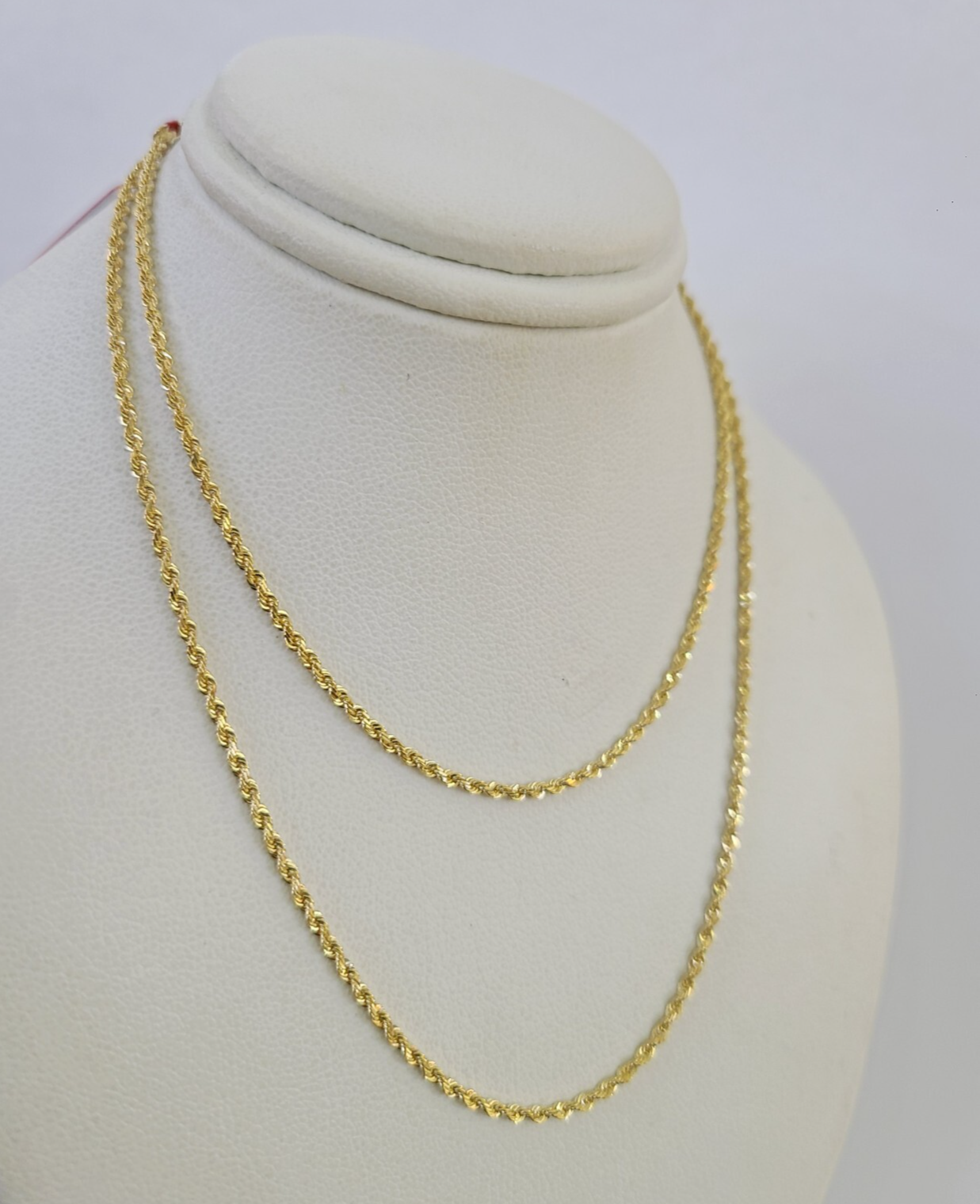 Real 18k Yellow Gold Rope Chain Necklace 20 Inches 1mm Men Women 18KT SOLID