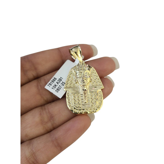 Real 10k Charm Pendant Pharaoh Egyptian Yellow Gold 10KT