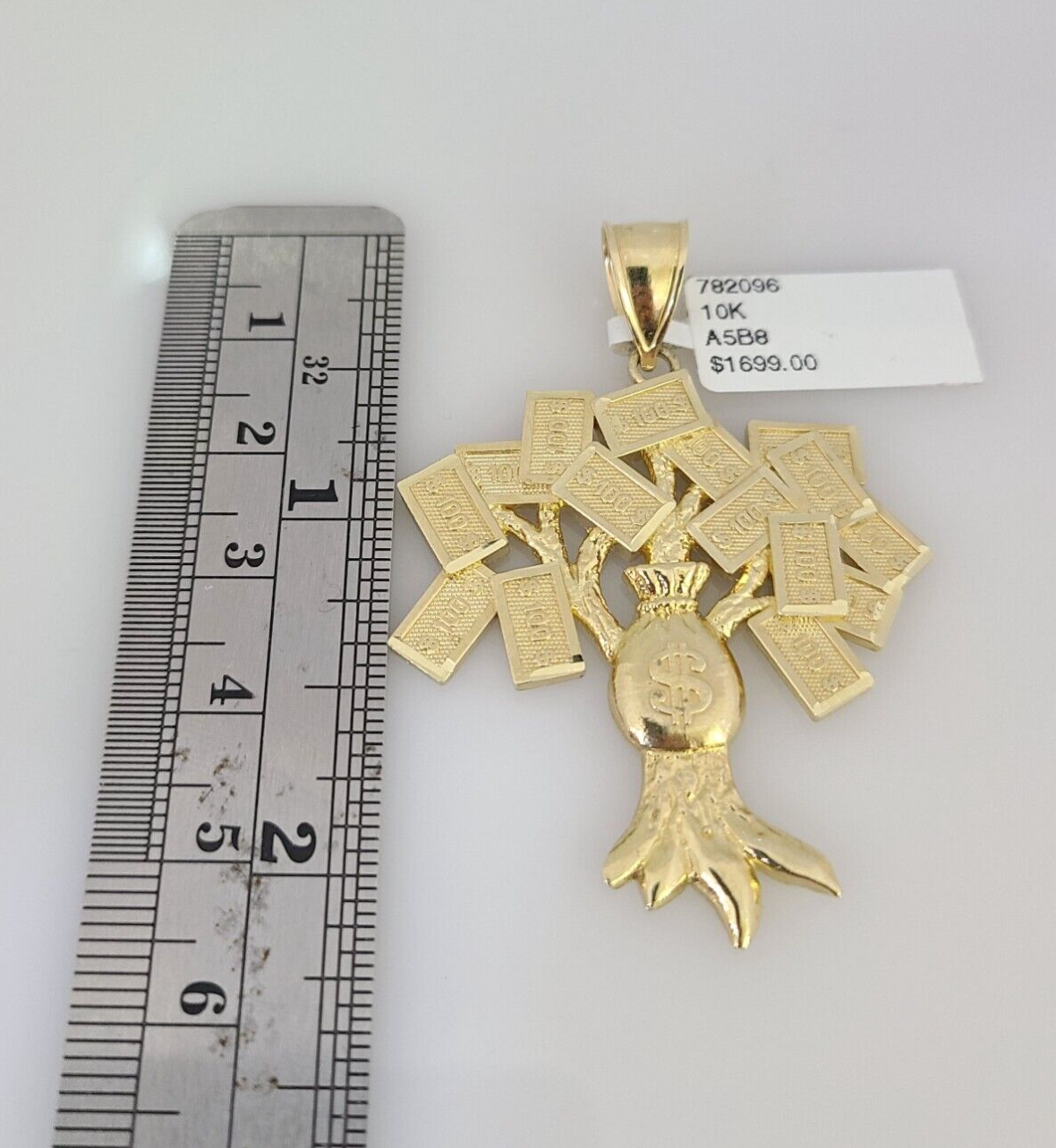 10k Money Tree Charm Pendant Men's REAL 10Kt Yellow Gold Genuine