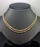 Real 10K Yellow Gold Palm Chain Necklace 3mm 20" Inches , 10kt gold, men's Women