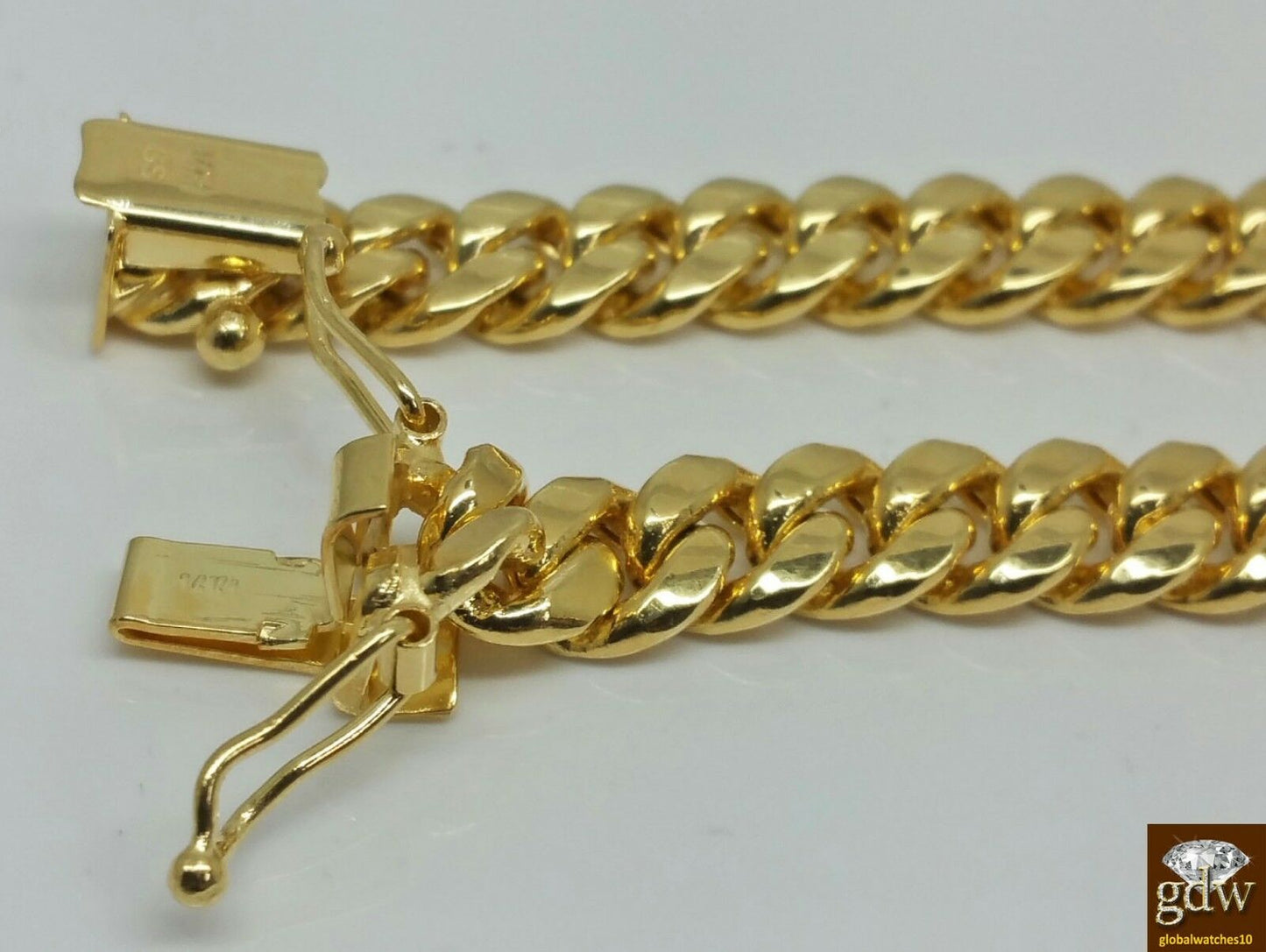 Real 14K Yellow Gold Miami Cuban Chain 22" 7mm Men BOX LOCK