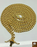 Real 14K Yellow Gold Miami Cuban Chain 22" 7mm Men BOX LOCK