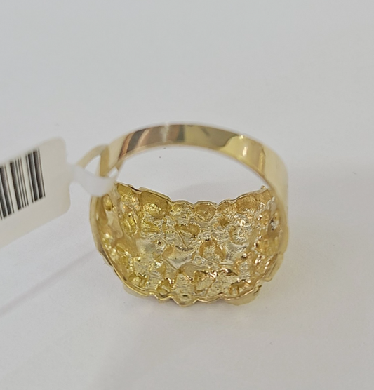 10k Nugget Ring Yellow Gold Women Men Real Genuine