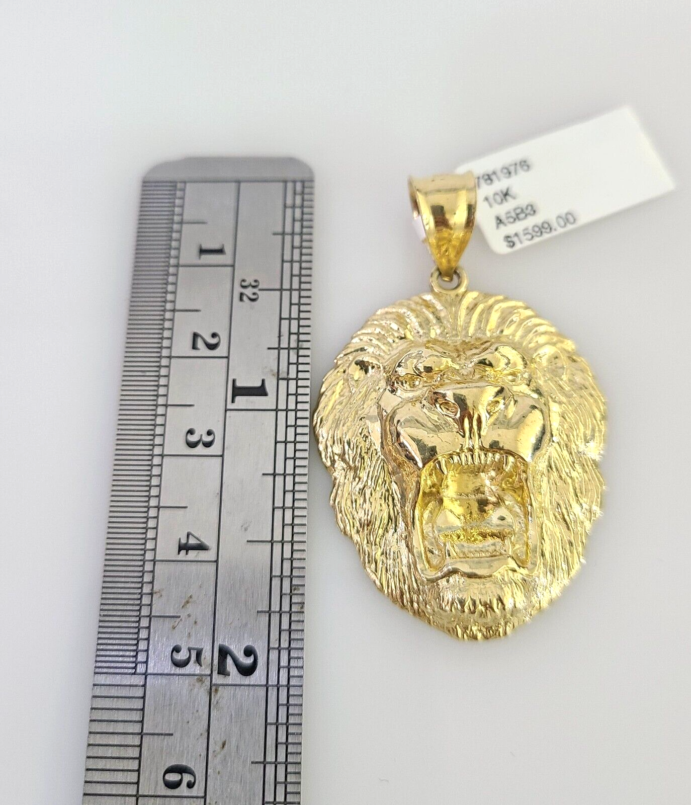 10k Roaring Lion Charm Pendant Men's REAL 10Kt Lion Head Yellow Gold
