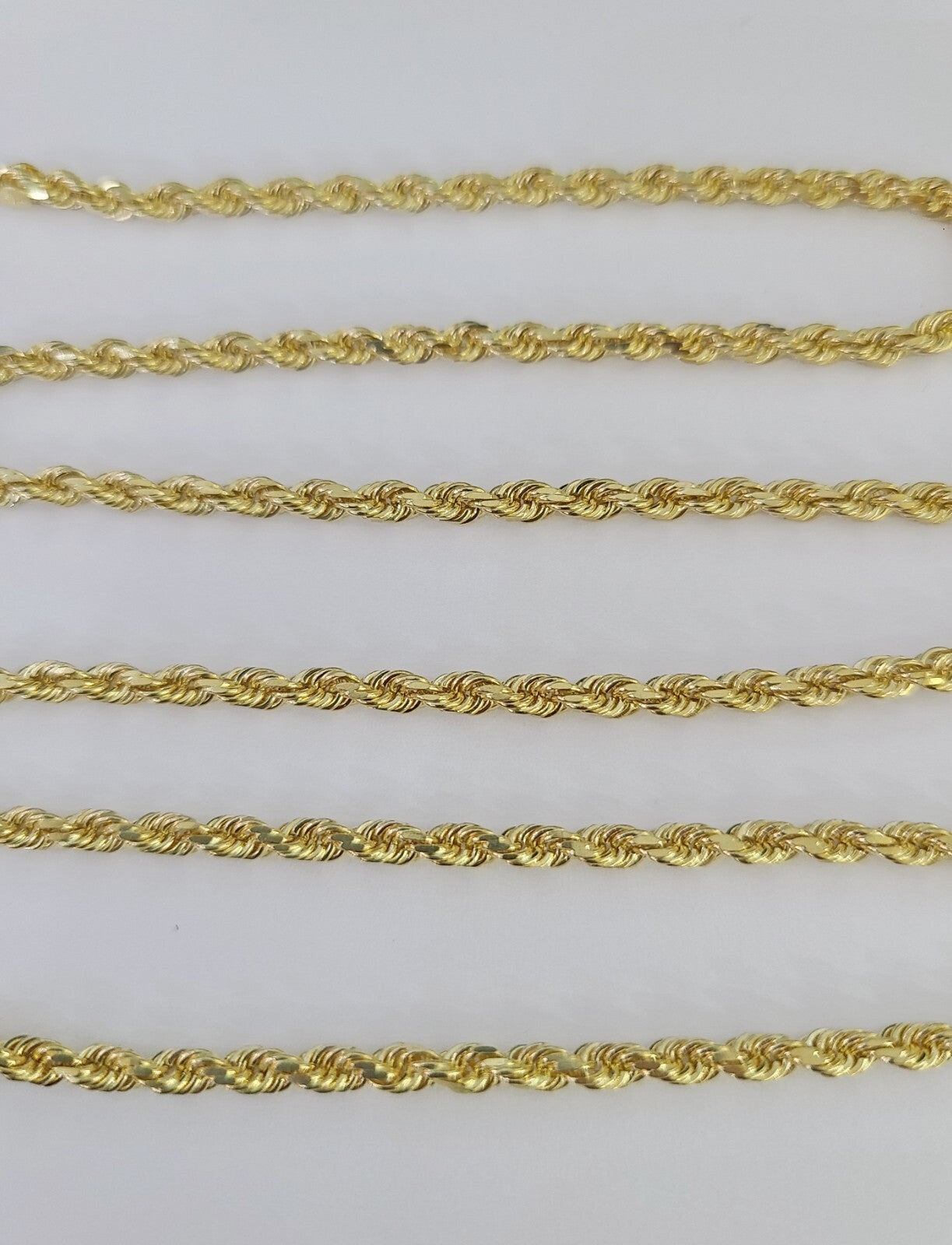 Real 18k Rope Chain Necklace 22 Inches 3mm Yellow Gold Men Women 18KT SOLID