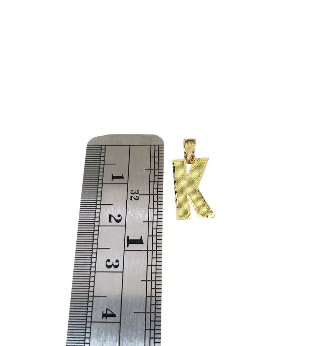 10K Yellow Gold K Initial Charm Pendant Alphabet Real 10kt Men Women