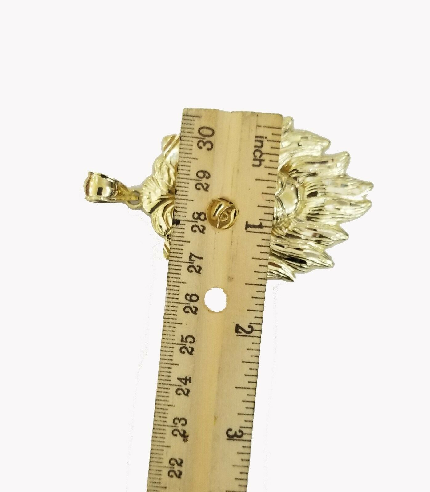 Solid 10k Yellow Gold Lion Head pendant Mens Charm 2.5" Real 10k High Quality Gold