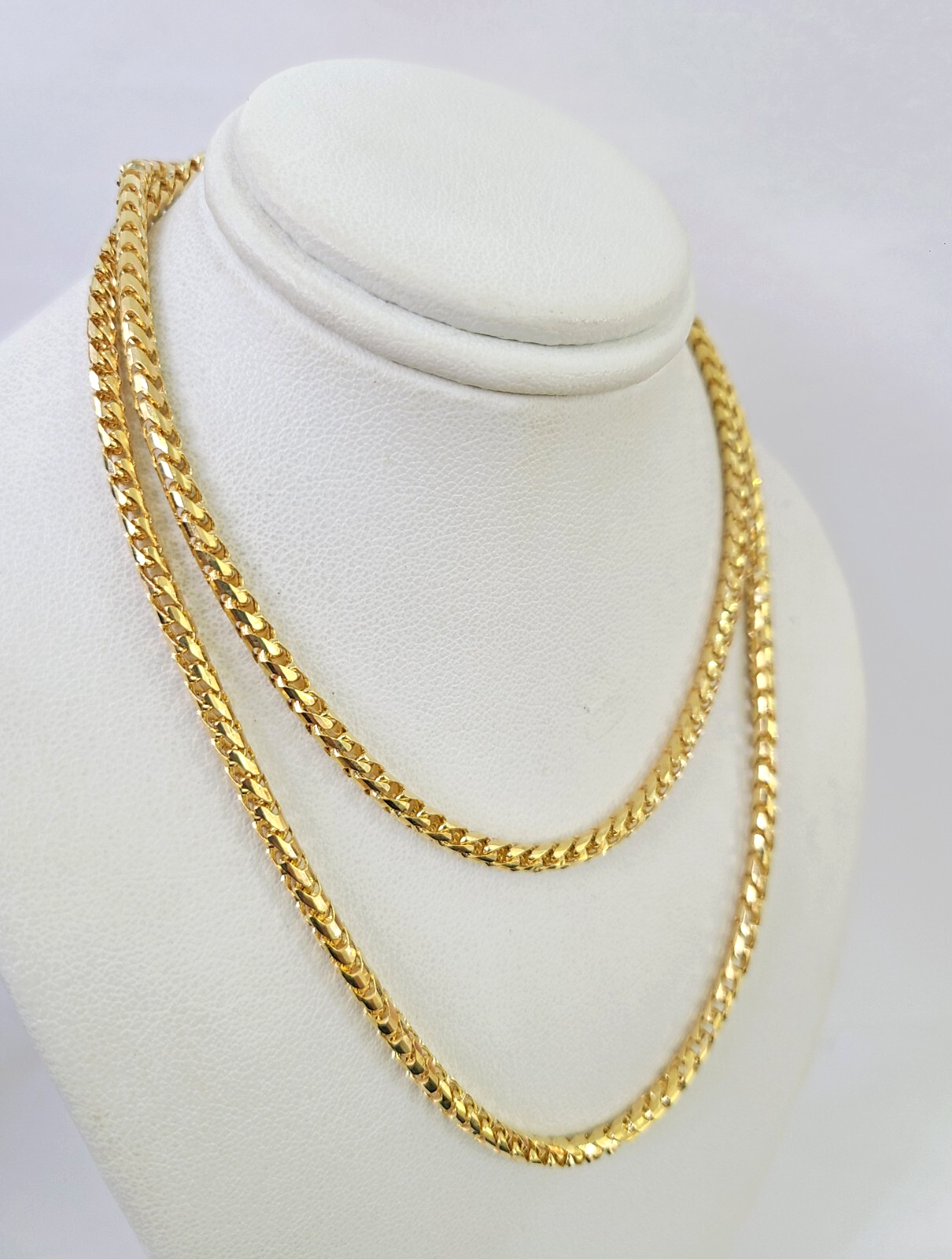 Real 18k Yellow Gold Franco Chain Necklace 24 Inch 3 mm SOLID 18kt Genuine