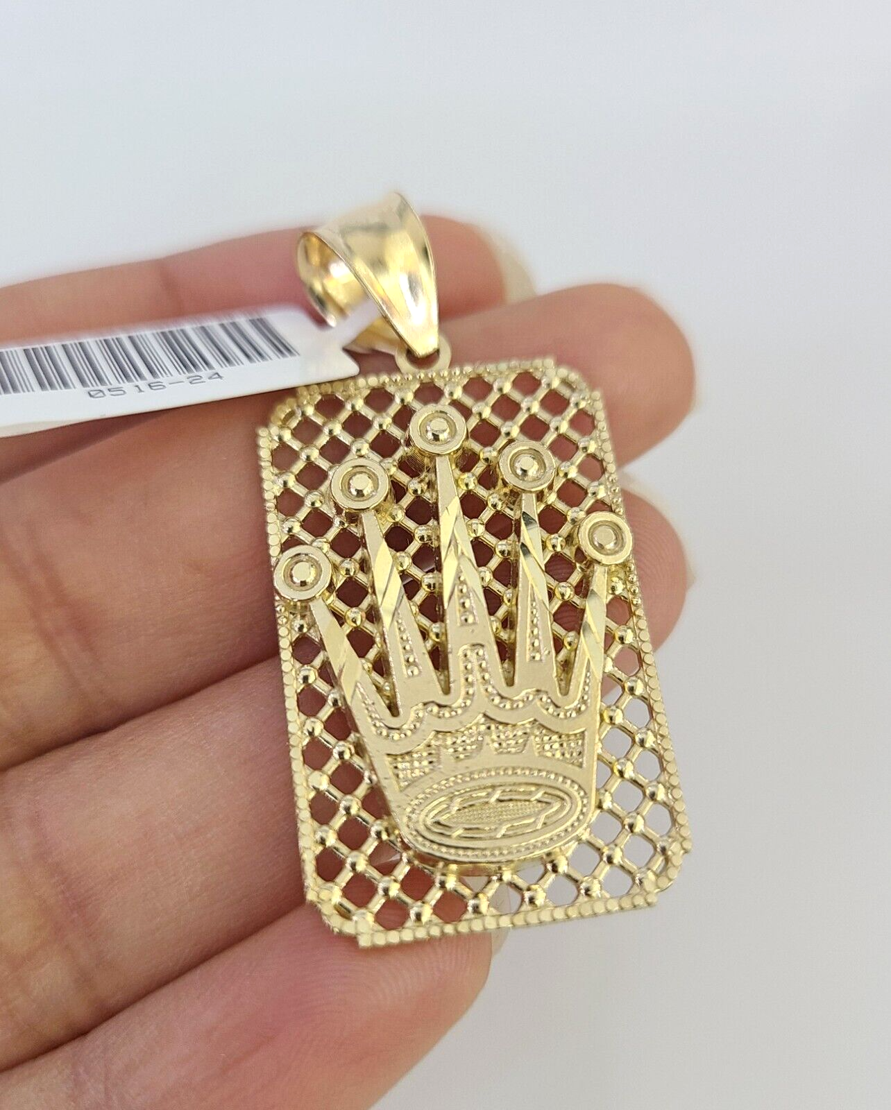 10k Crown Charm Pendant Men's Women's REAL 10Kt Yellow Gold Genuine