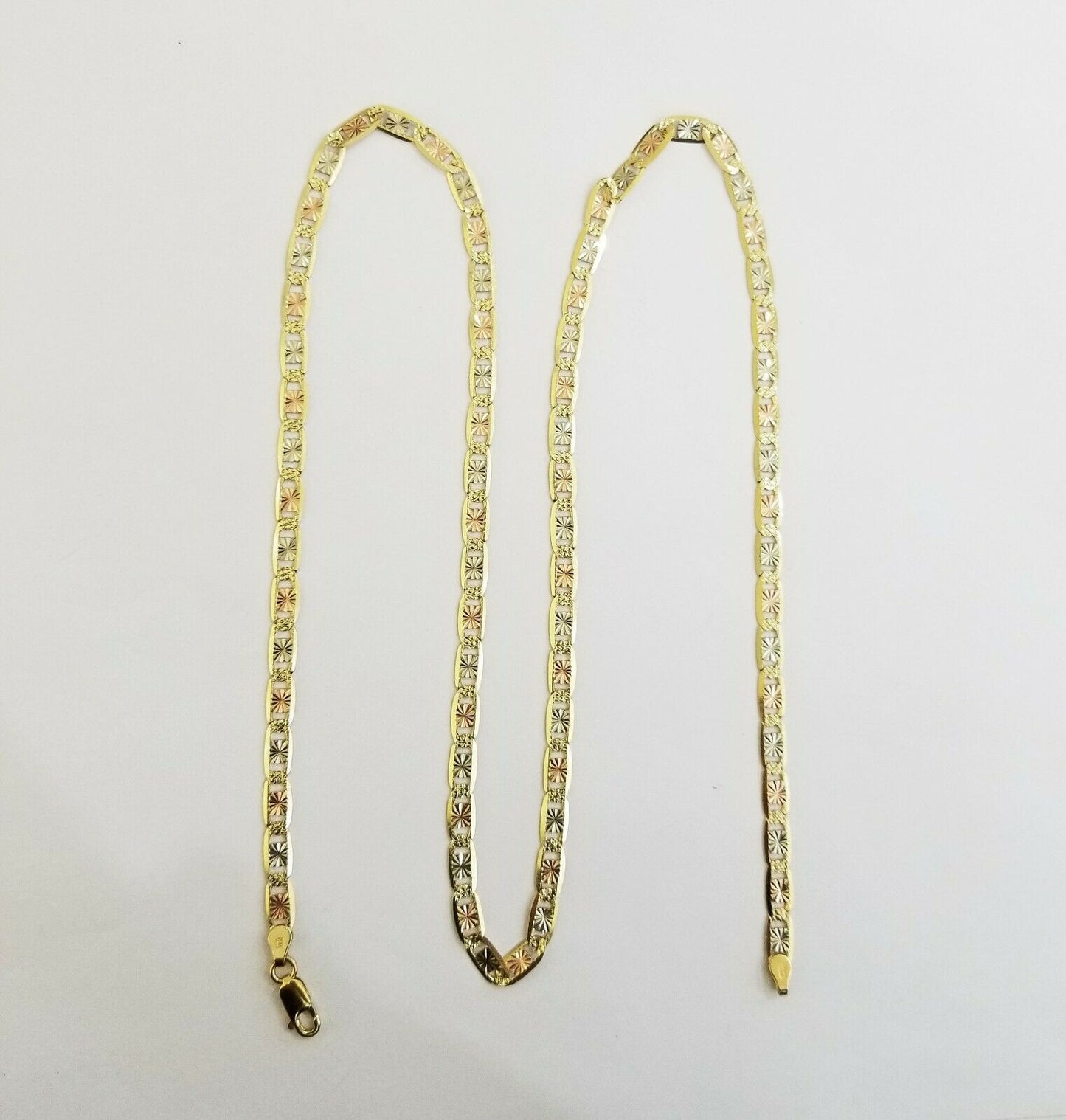 14k valentino Trio - Gold Women's Link chain 26" necklace 5mm with Diamond Cuts