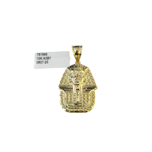 Real 10k Charm Pendant Pharaoh Egyptian Yellow Gold 10KT