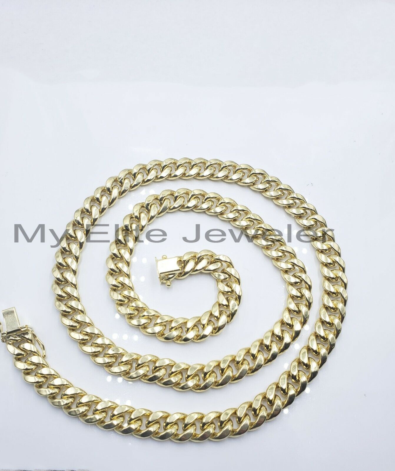14k 10mm Mens Necklace Chain Miami Cuban Link 24" Inch REAL 14KT Real Gold Sale