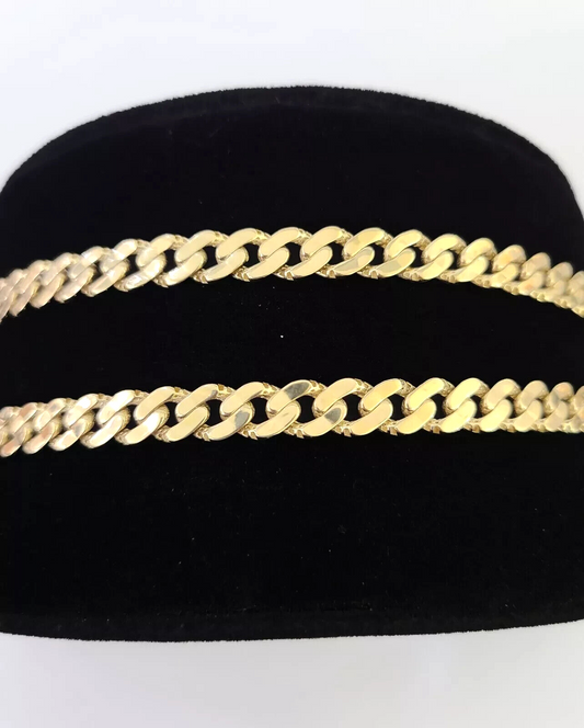 REAL 10kt Yellow Gold Bracelet Monaco Link CZ Box Lock 7mm 7'' 8'' Inch Men SALE