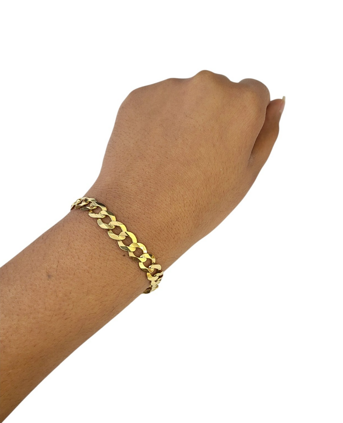 Real 10k Yellow Gold Bracelet Solid Cuban Curb 8 Inch 8mm 10kt Bracelet