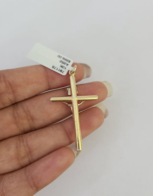 10k INRI Jesus Cross Charm Pendant REAL 10Kt Religious Yellow Gold Genuine
