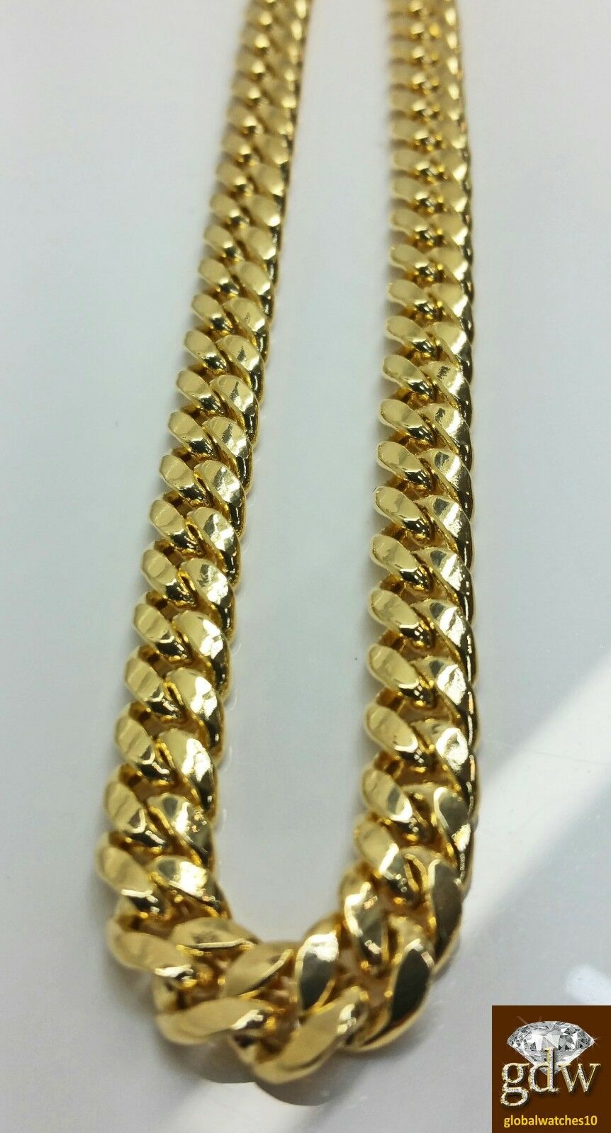 Real 14K Yellow Gold Miami Cuban Chain 22" 7mm Men BOX LOCK