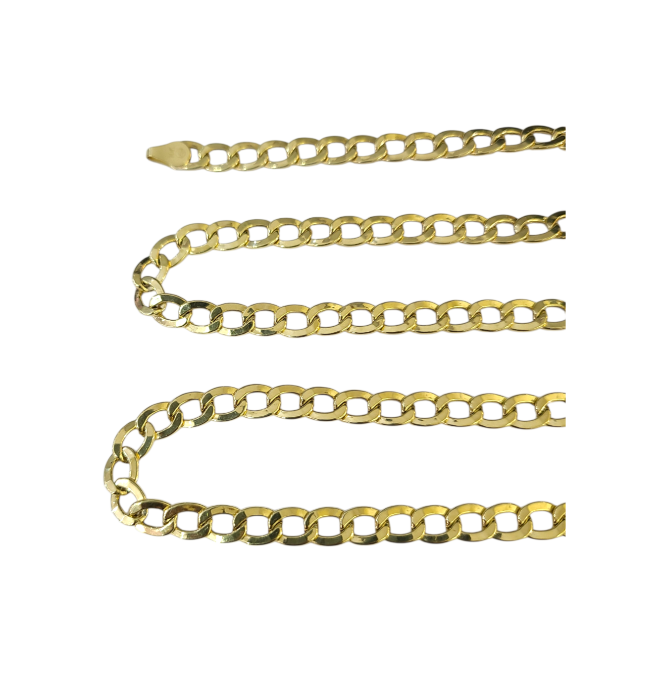 Real 10k Gold Chain Cuban Curb Link 20 Inch 5.5mm 10kt Yellow Gold Necklace