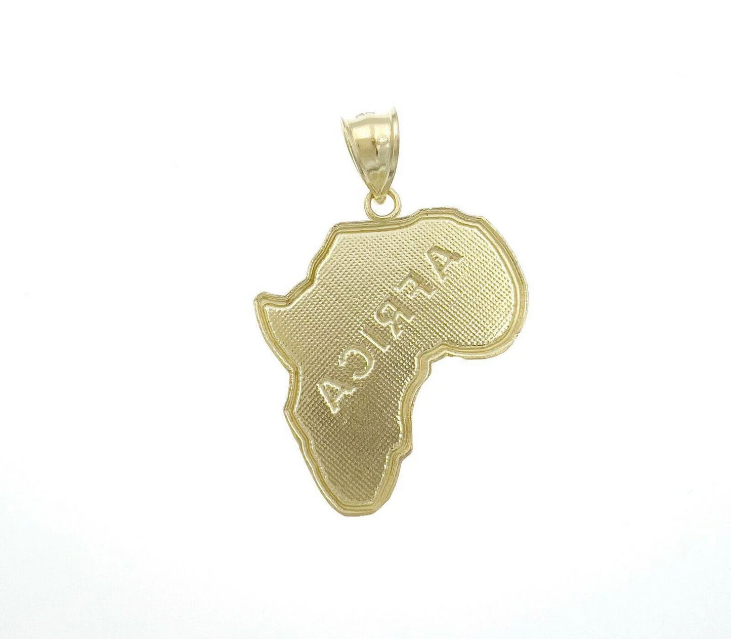 10k Yellow Gold Charm Africa Map Pendant Mens REAL 10KT GOLD & FREE SHIPPING