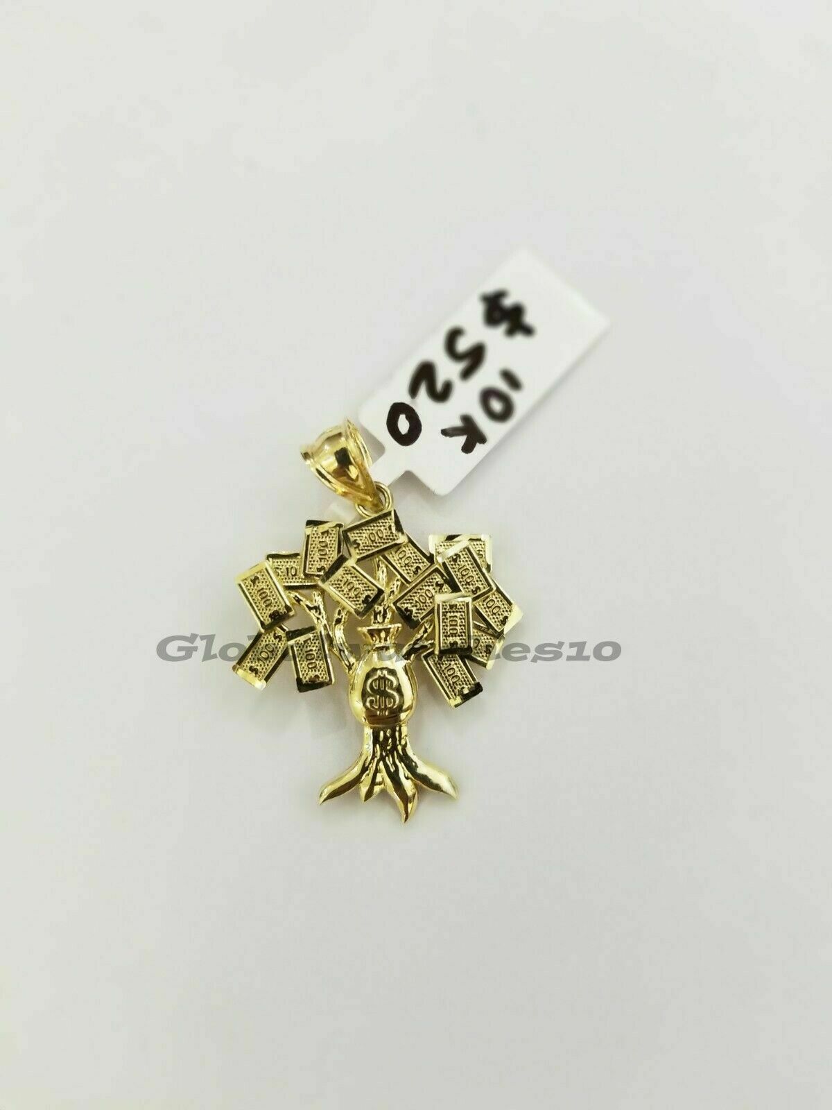 10K $100 Tree Charm Gold Pendant Miami Cuban Chain in18 20 22 24 26 28 Inch Real