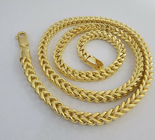 Real 10k Yellow Gold Franco Chain 26" Necklace 6mm Thick, 10kt Men's, STRONG