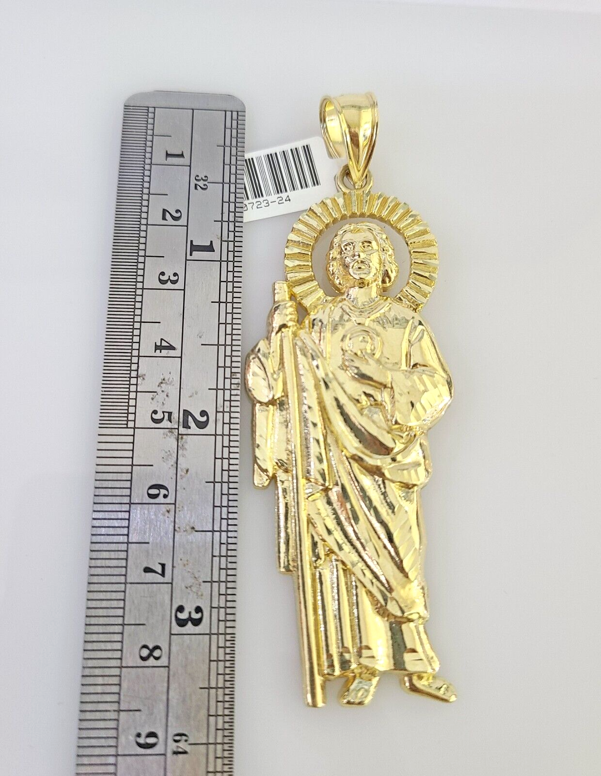 10k San Judas Charm Pendant Men's REAL 10Kt Saint Jude Yellow Gold