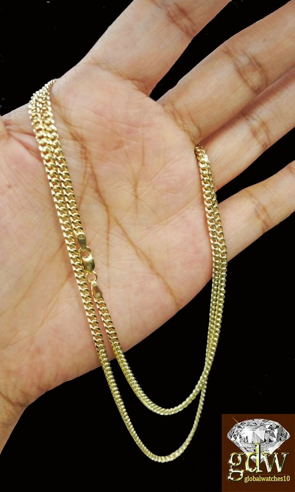 10k Gold Chain For Mens/Women Real Gold Cuban Chains 20" 22" 24" 26" 28" 30 3mm