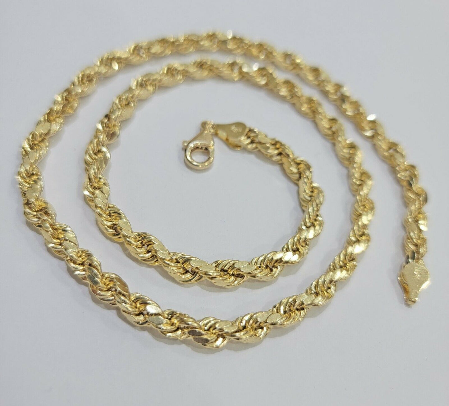 Real 10k Men Yellow Gold Rope Chain Necklace 6mm 30" Inch LOBSTER LOCK
