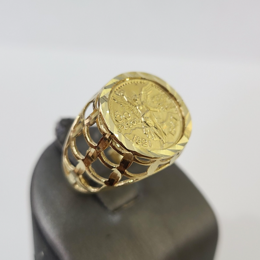 10k 50 Pesos Coin Centenario Ring Yellow Gold Men Real Genuine