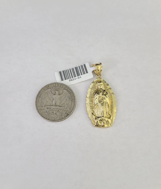 10k Virgin Mary Charm Pendant REAL 10Kt Religious Yellow Gold Genuine