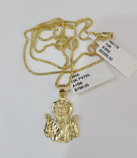 10kt Franco Chain Necklace Whatever Jesus 1mm 16-22 Inches Ladies Gold