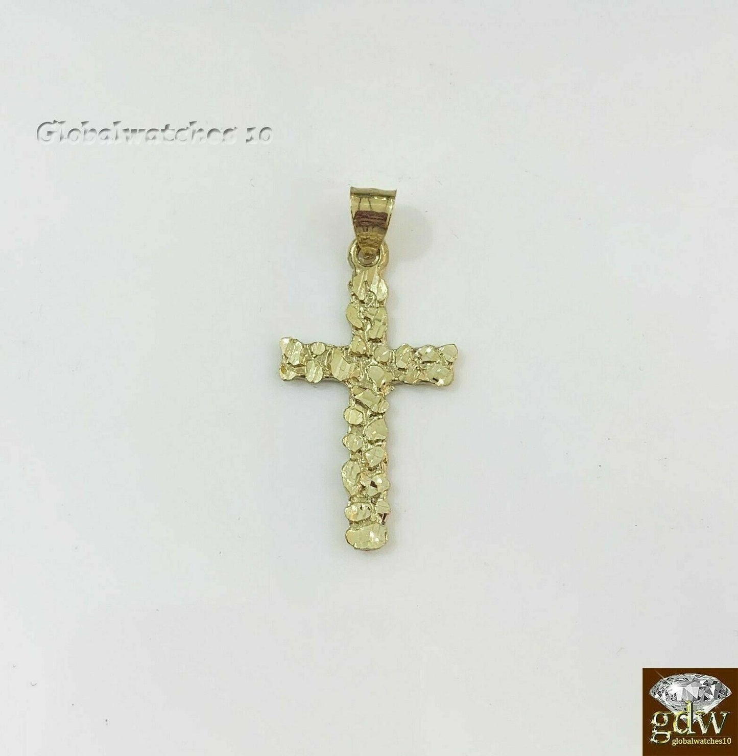 10k Gold Jesus Cross Charm, Pendant with Miami Cuban Chain in 22 24 26 28 Inch